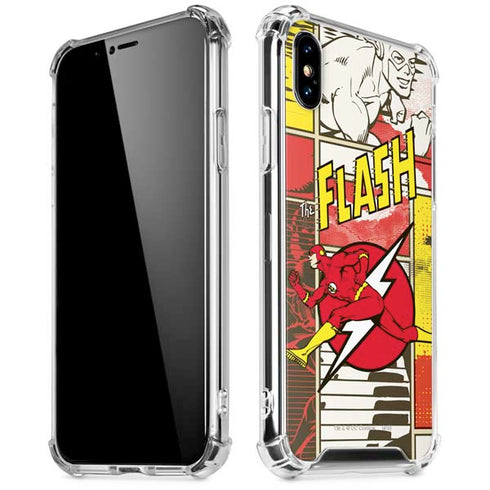 DC Comics Flash Block Pattern iPhone XS Max Clear Case